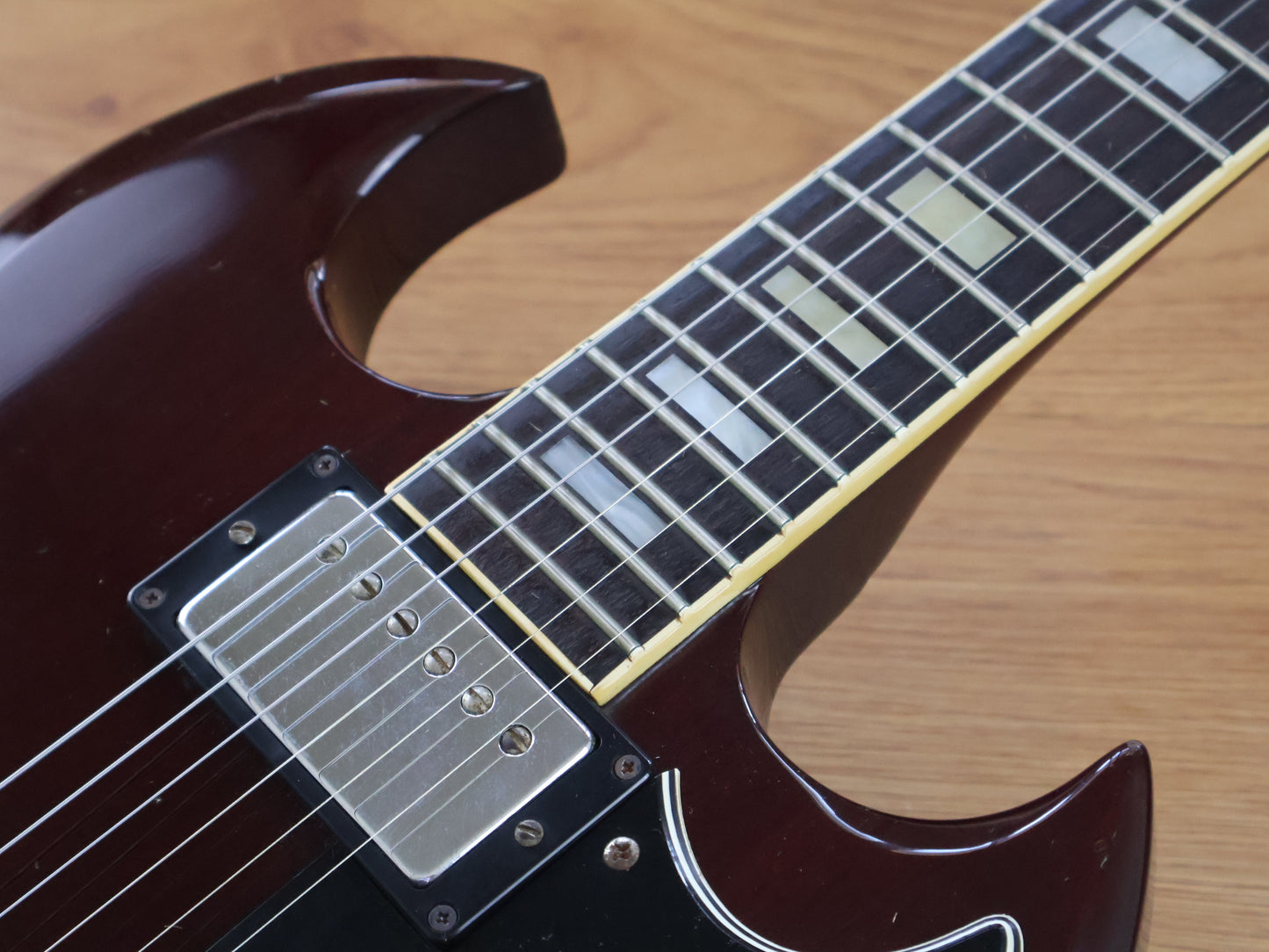 1981 Greco Japan SS-600 SG Double Cutaway (Worn Cherry)