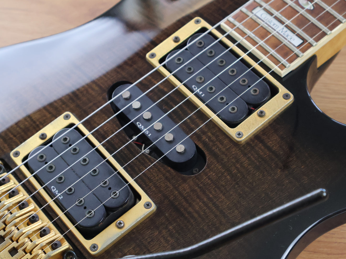 1996 Ibanez Japan S540FM SB S Series HSH Superstrat (Transparent Black Sunburst)