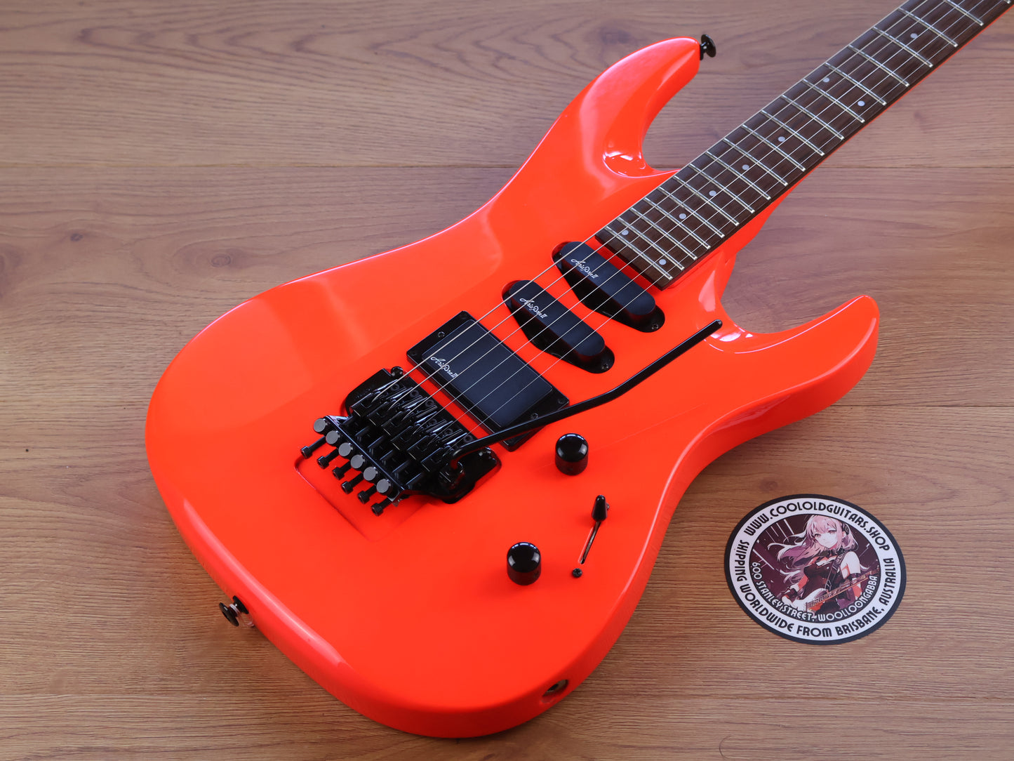 1989 Aria Pro II Magna Series MA-550 HSS Superstrat (Fluro Orange)