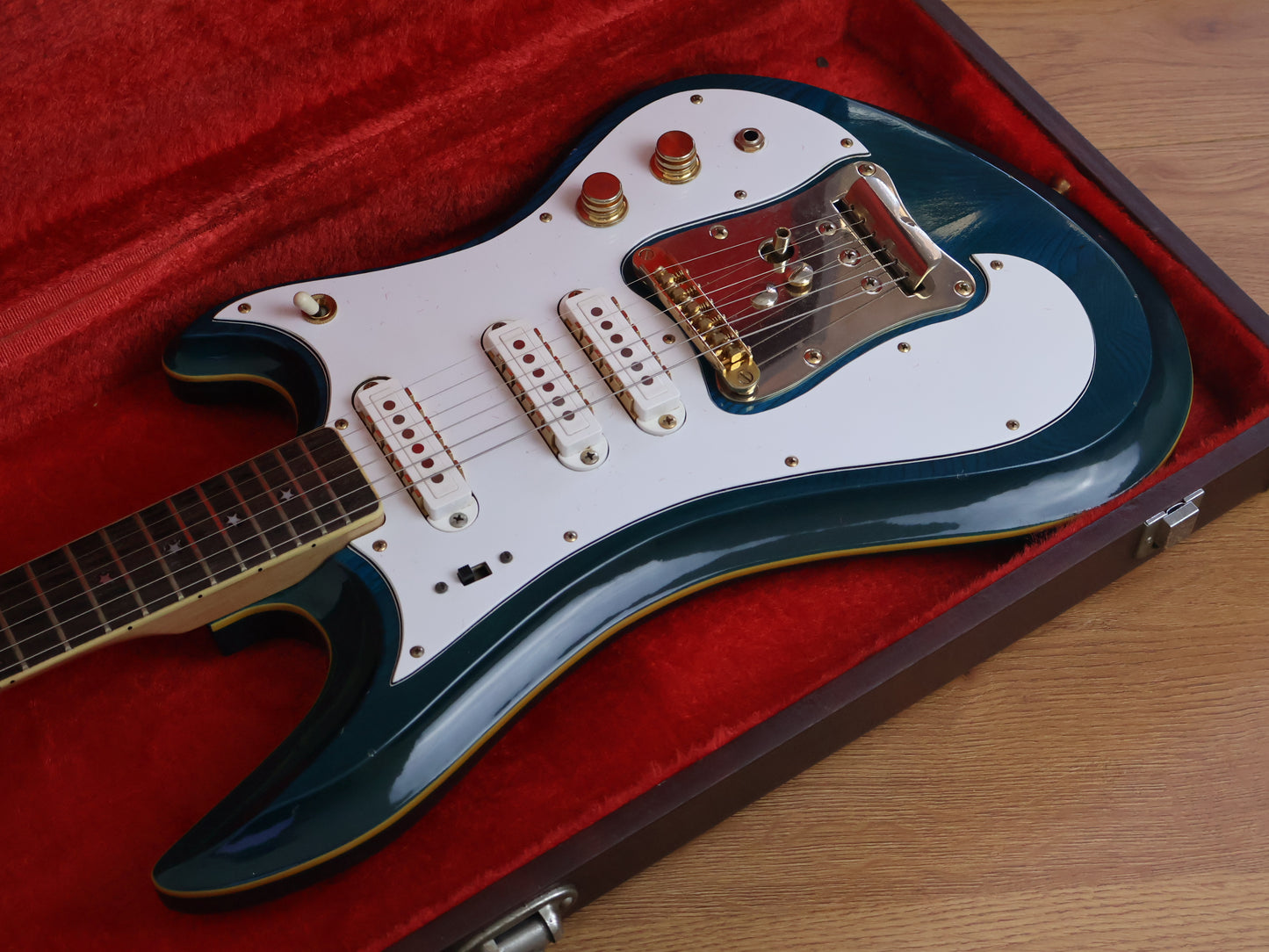 1970's Guyatone Japan LG-350t Custom "Sharp 5" (Transparent Blue)