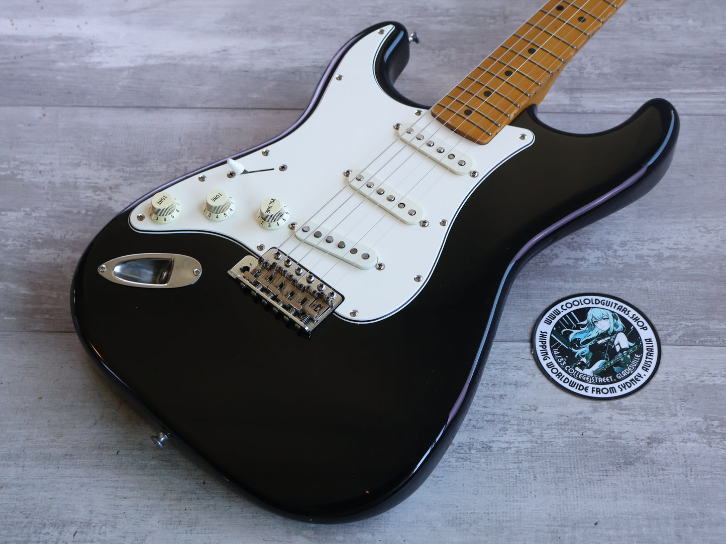 1993 Fender Japan STB-67L '67 Reissue Stratocaster Partso (Black)