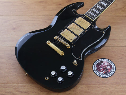 1989 Burny Japan RSG-70 '63 Reissue SG Custom "Black Beauty" (Black & Gold)