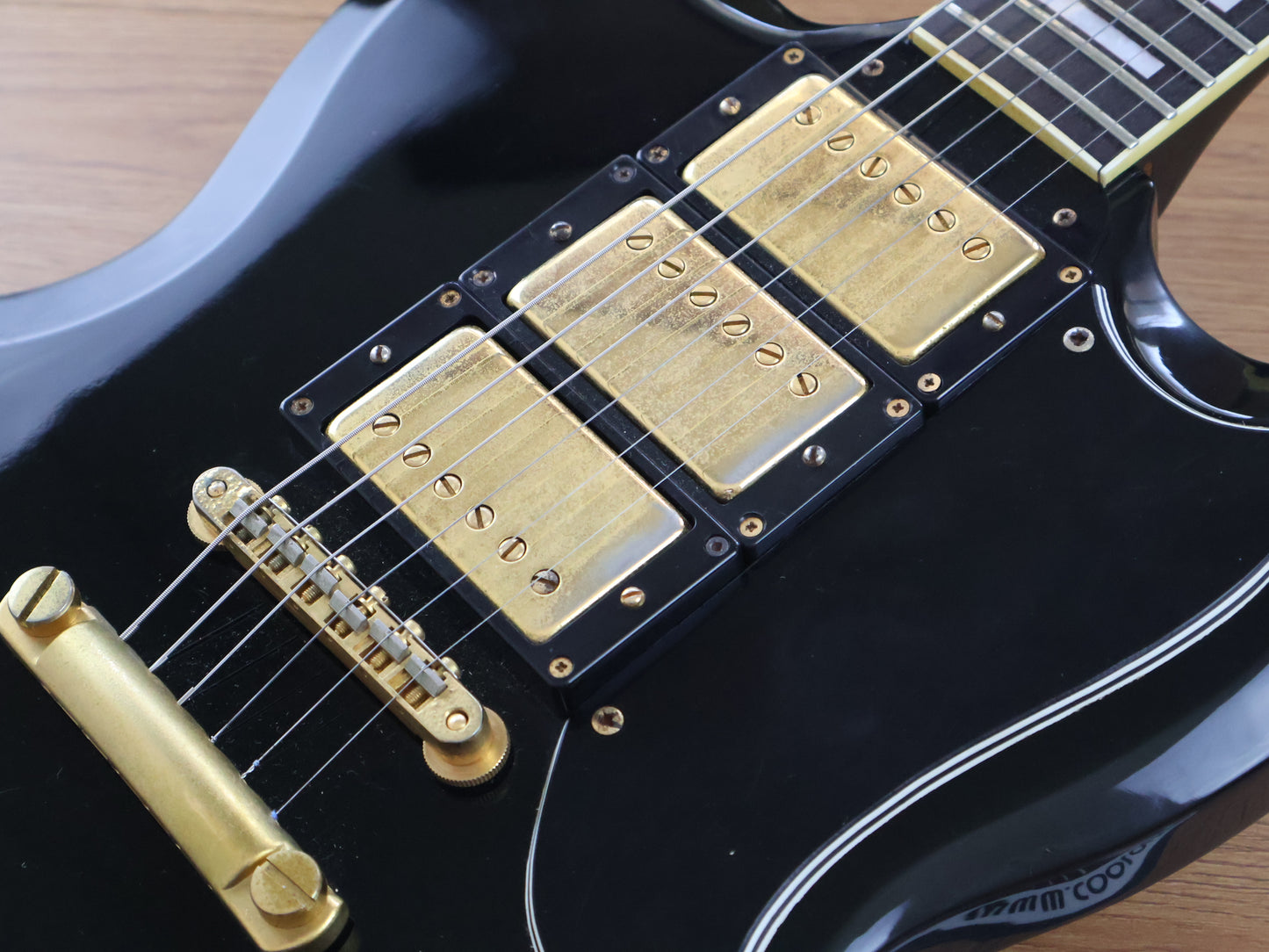 1989 Burny Japan RSG-70 '63 Reissue SG Custom "Black Beauty" (Black & Gold)