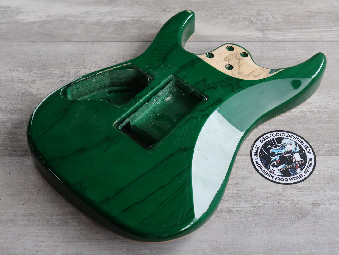Unknown HSH Superstrat Body (Flame Top Green)