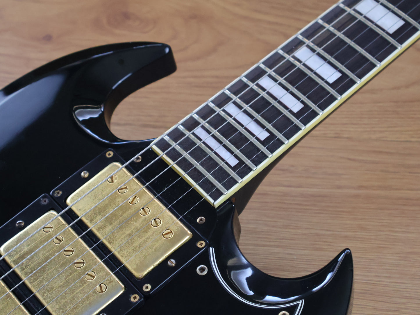 1989 Burny Japan RSG-70 '63 Reissue SG Custom "Black Beauty" (Black & Gold)