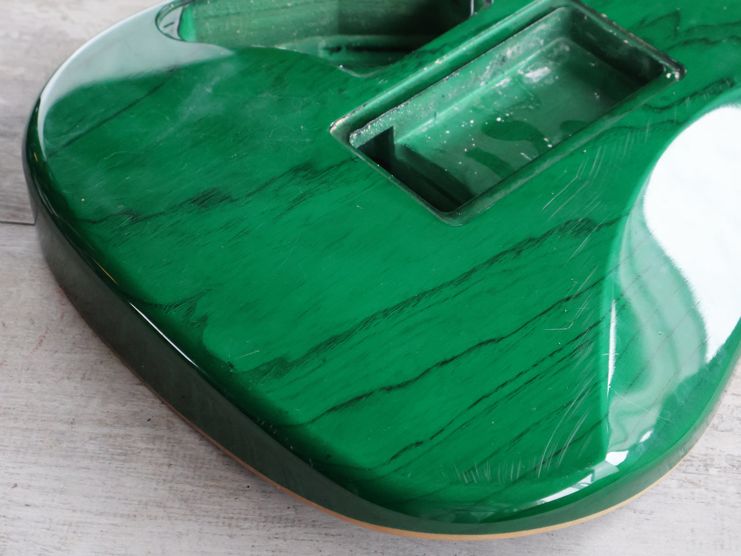 Unknown HSH Superstrat Body (Flame Top Green)