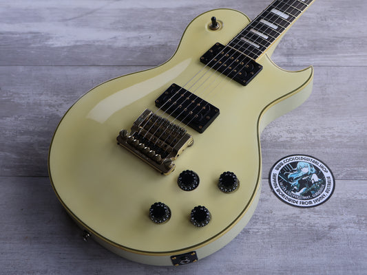 1990 Aria Pro II Japan PE-Deluxe KV Single Cutaway w/Kahler (Ivory)