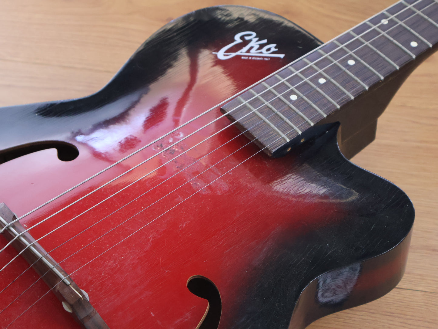 1960's Eko Italy Model 100 Acoustic Archtop (Red Burst)