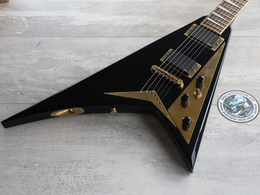 1996 Grover Jackson Japan Randy Rhoads Neckthrough Flying V w/EMG's (Black/Gold)