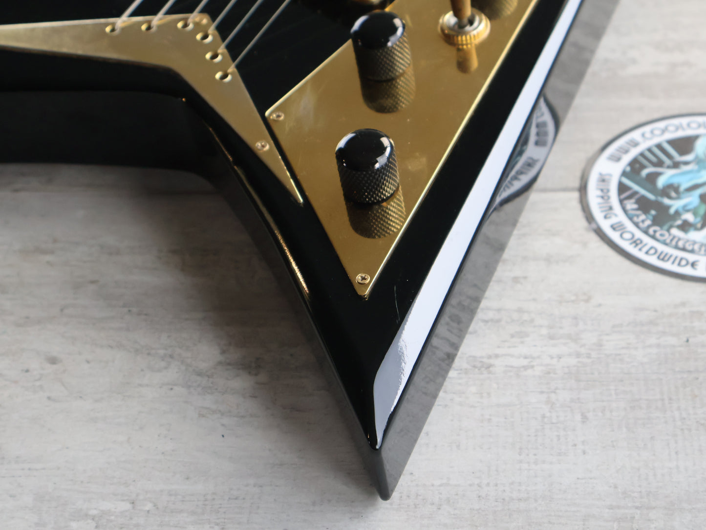 1996 Grover Jackson Japan Randy Rhoads Neckthrough Flying V w/EMG's (Black/Gold)