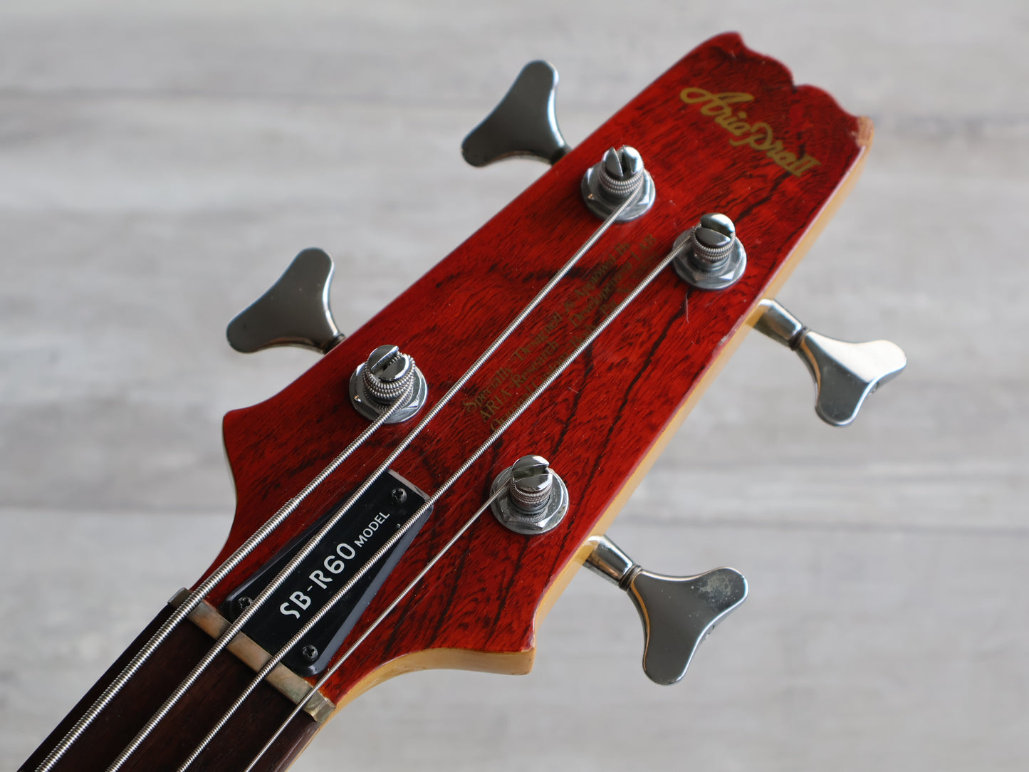 1981 Aria Pro II Japan SB-R60 Neckthrough Bass (Transparent Red)