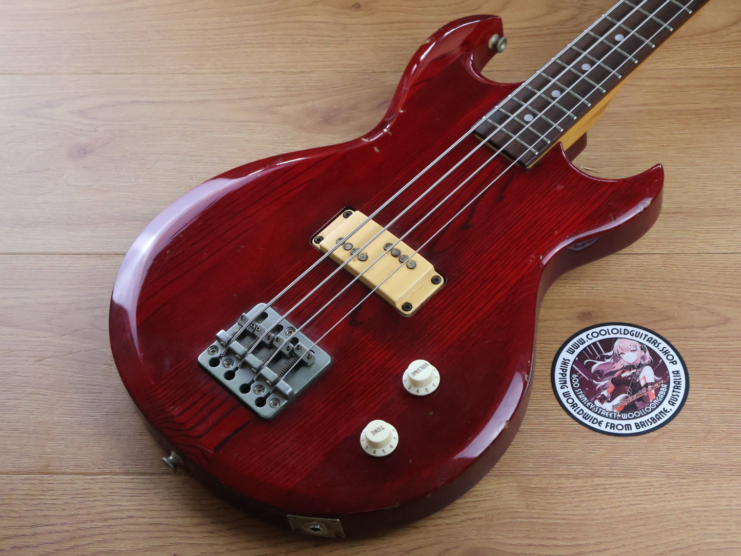 1981 Aria Pro II CSB-380 Cardinal Series Bass (Transparent Red)