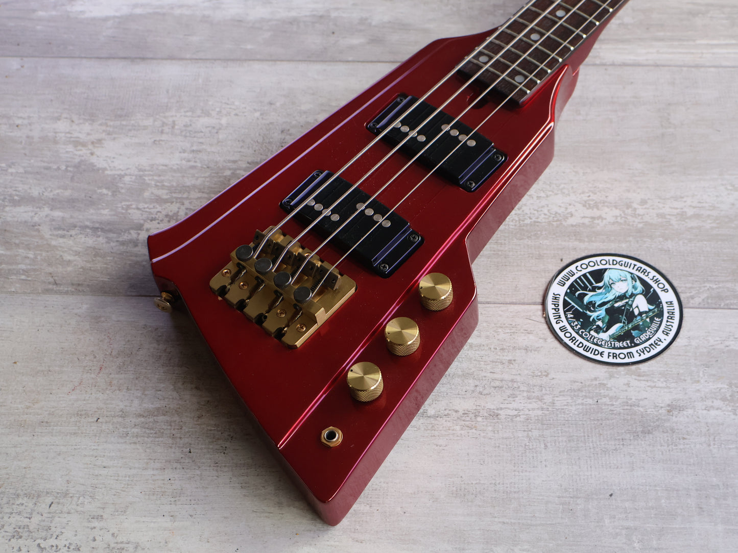 1983 Aria Pro II Japan WL Series "Wedge" Bass (Metallic Red)
