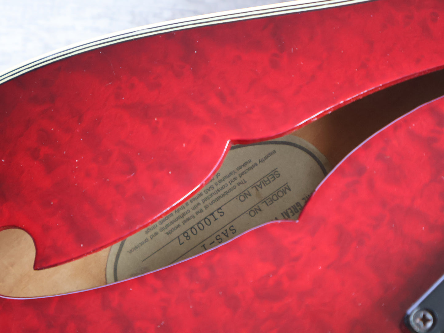 1988 Yamaha Japan SAS-I Semi Hollowbody Electric Guitar (See-Thru Red Sunburst)