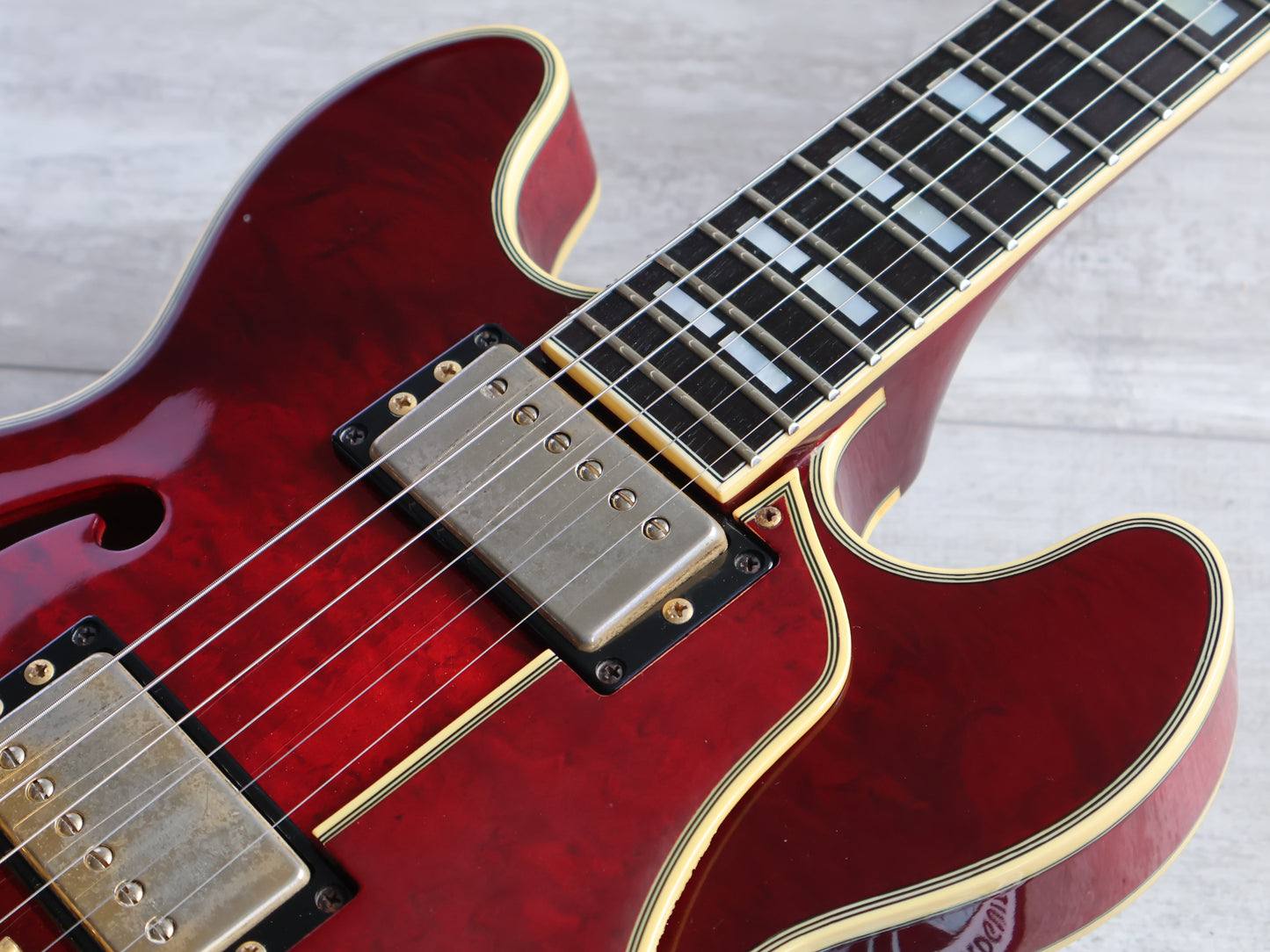 1988 Yamaha Japan SAS-I Semi Hollowbody Electric Guitar (See-Thru Red Sunburst)