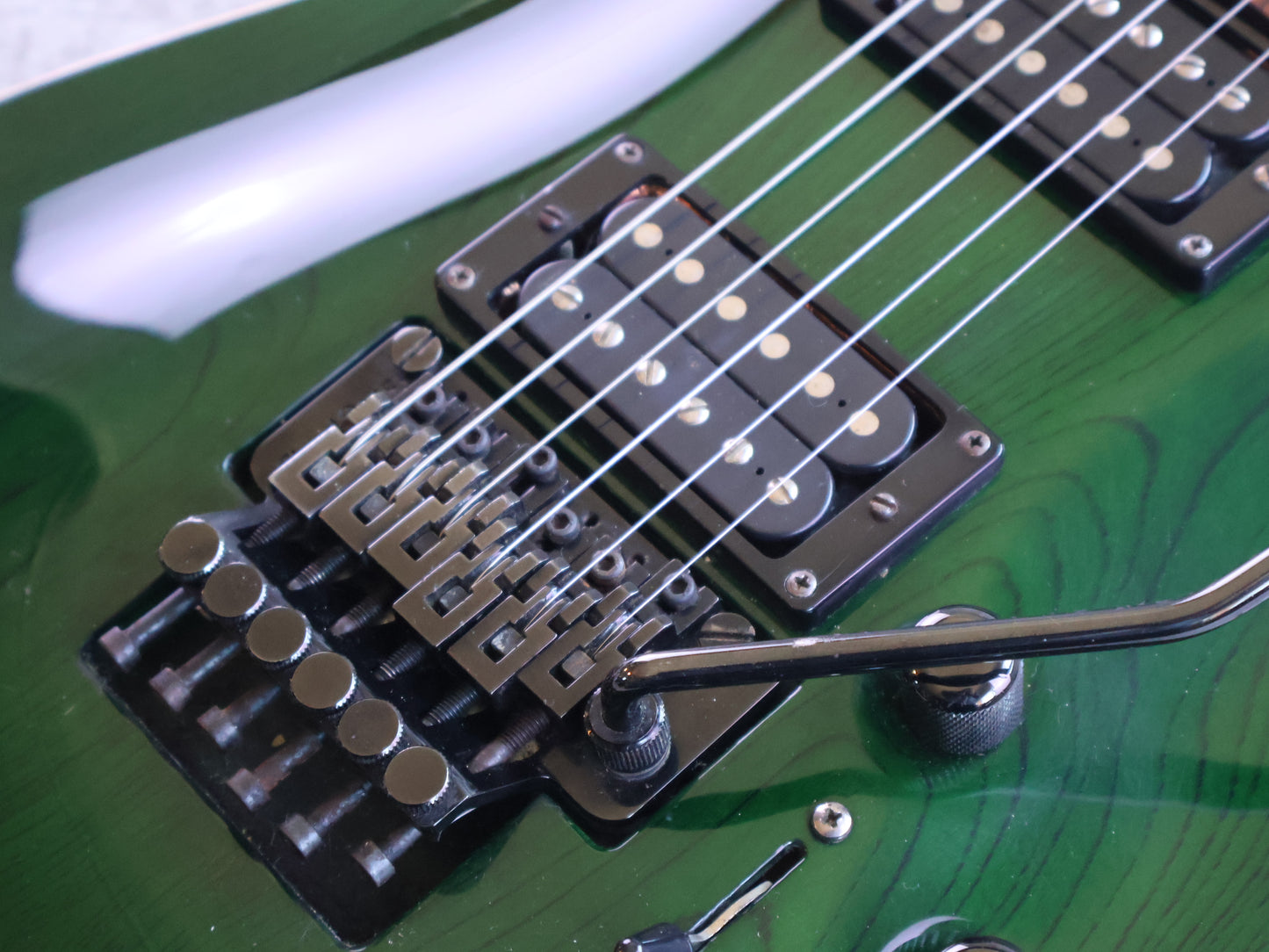 1997 ESP Japan Horizon HH Superstrat w/Floyd Rose (Transparent Green)