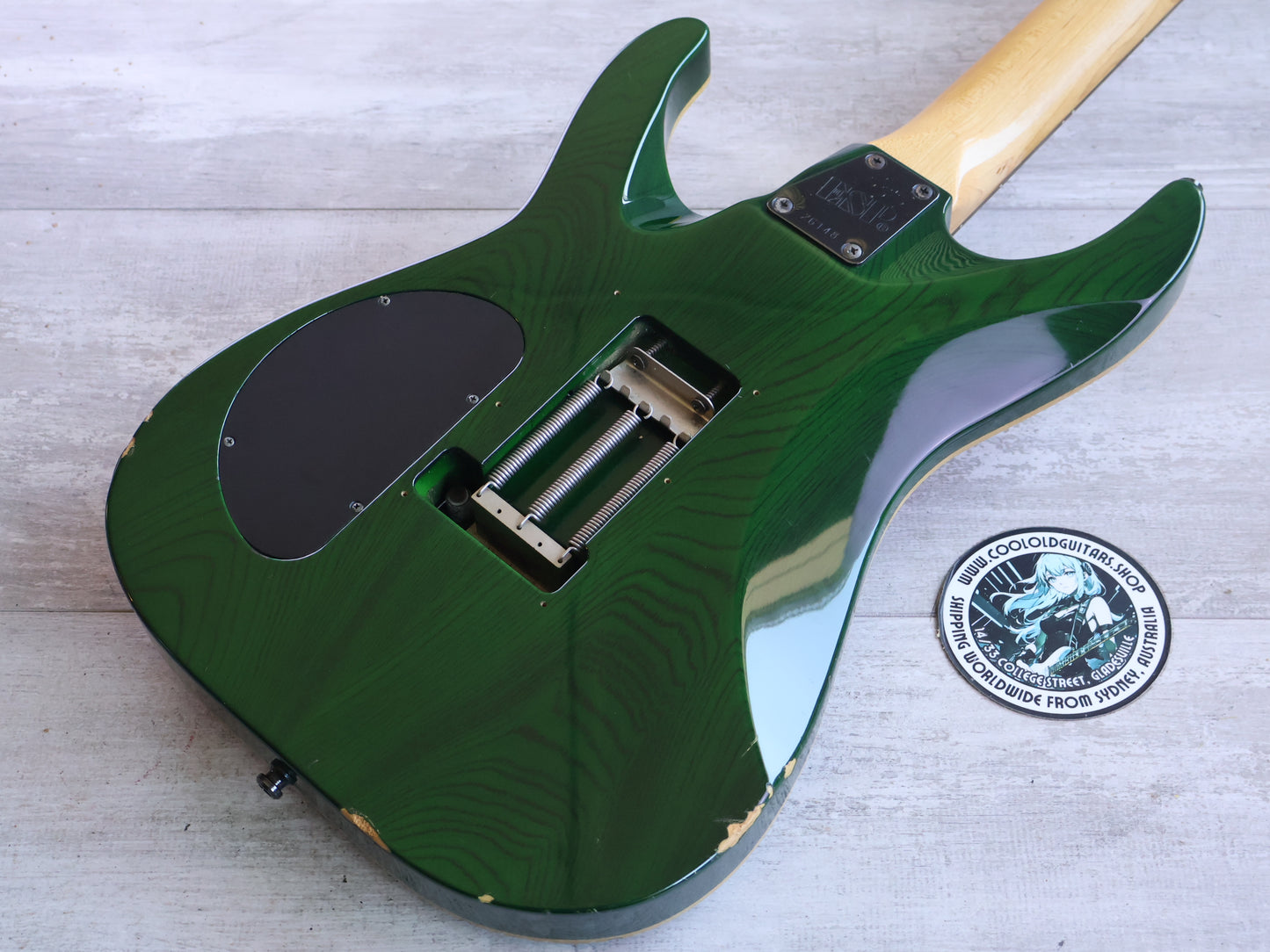 1997 ESP Japan Horizon HH Superstrat w/Floyd Rose (Transparent Green)