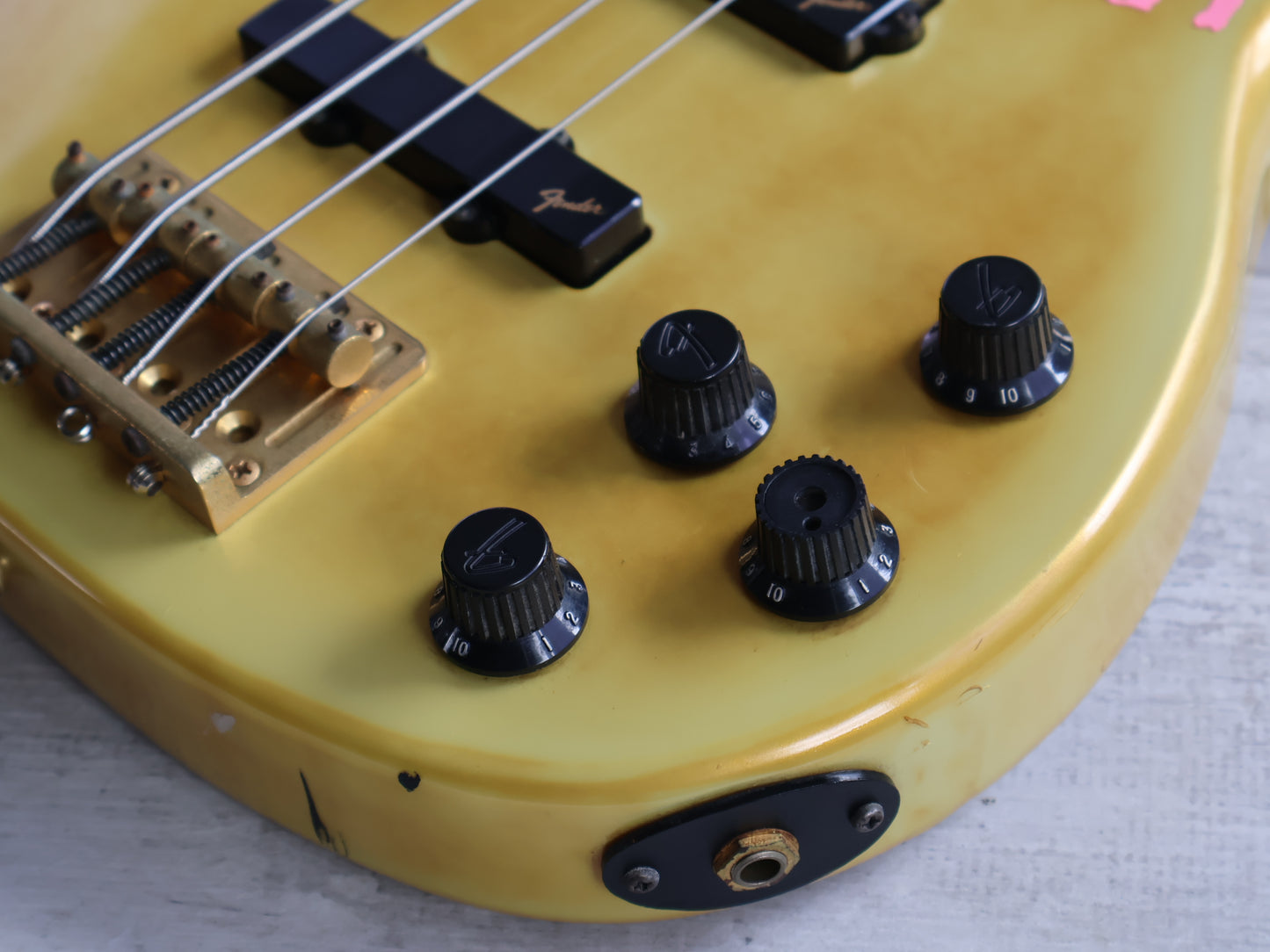 1989 Fender Japan PJR65 Jazz Bass Special PJ Active Contemporary Bass (Aged White)