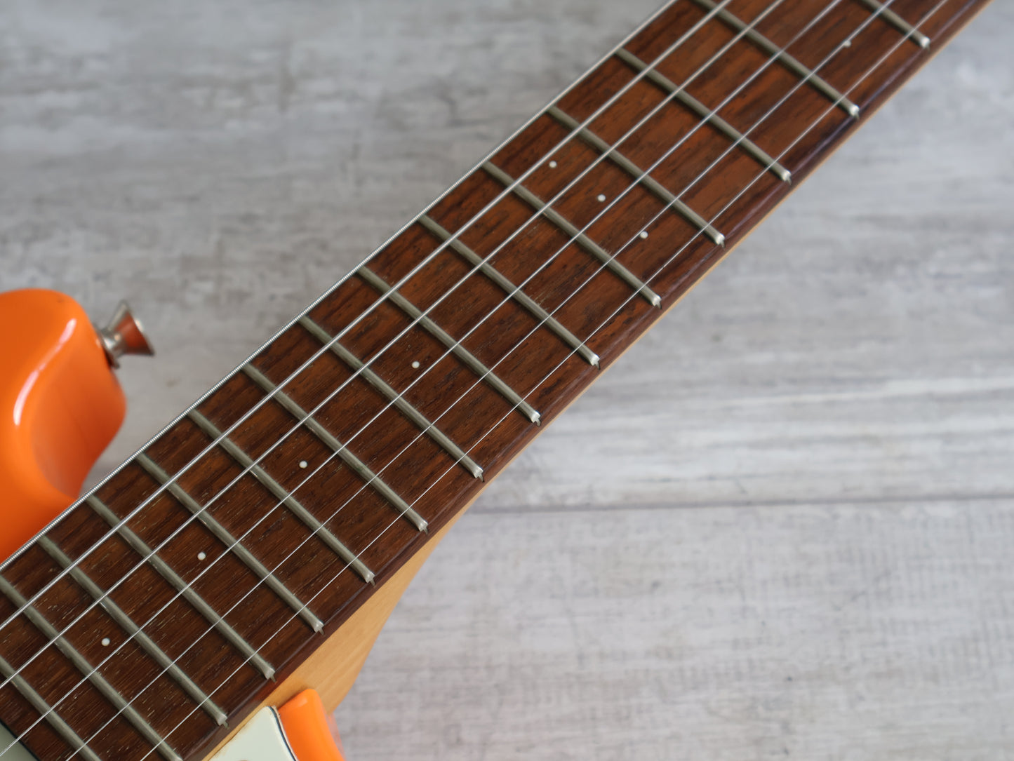 Marine Rider Japan Mini Mosrite Travel Guitar (Capri Orange)