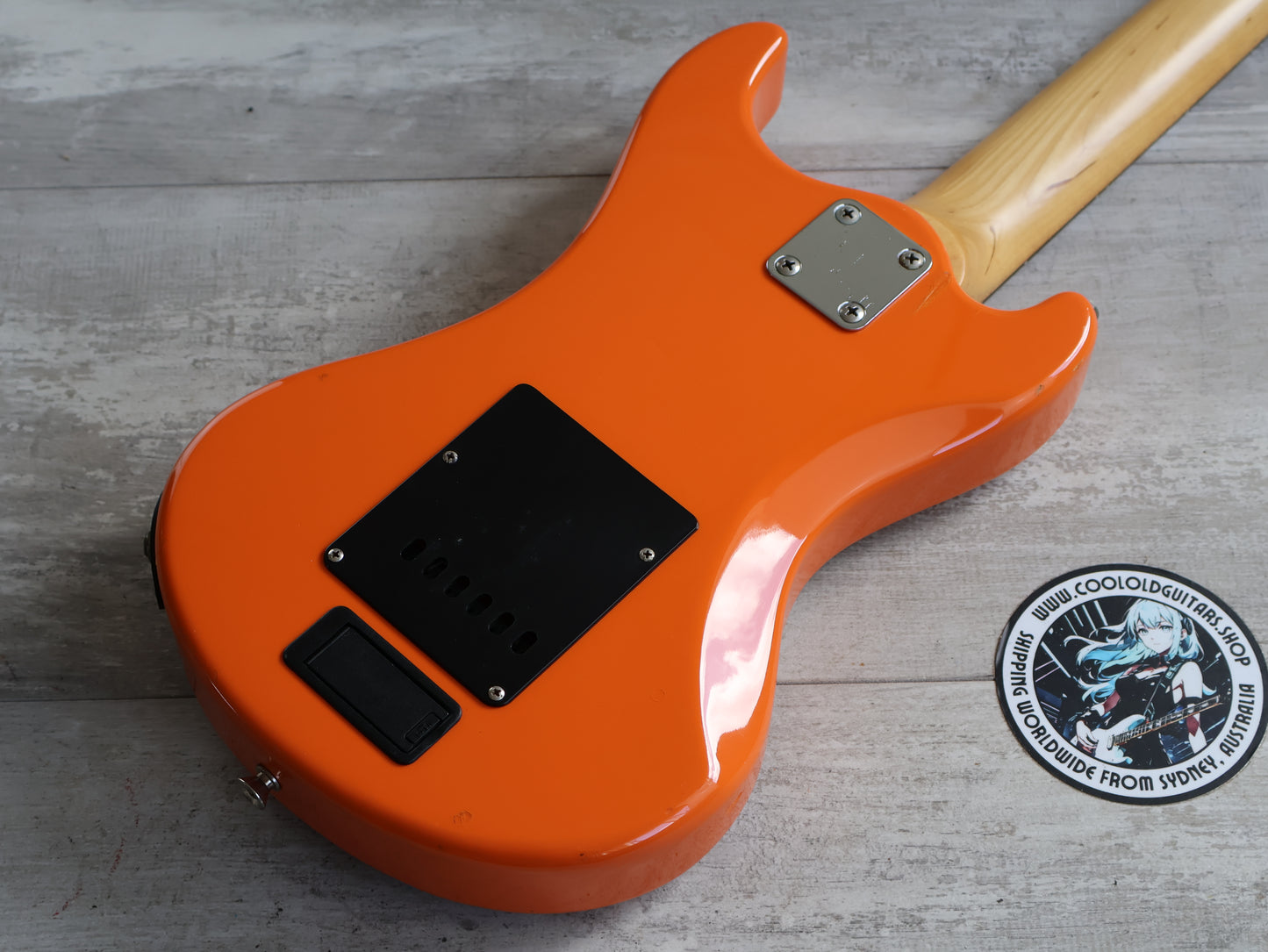 Marine Rider Japan Mini Mosrite Travel Guitar (Capri Orange)