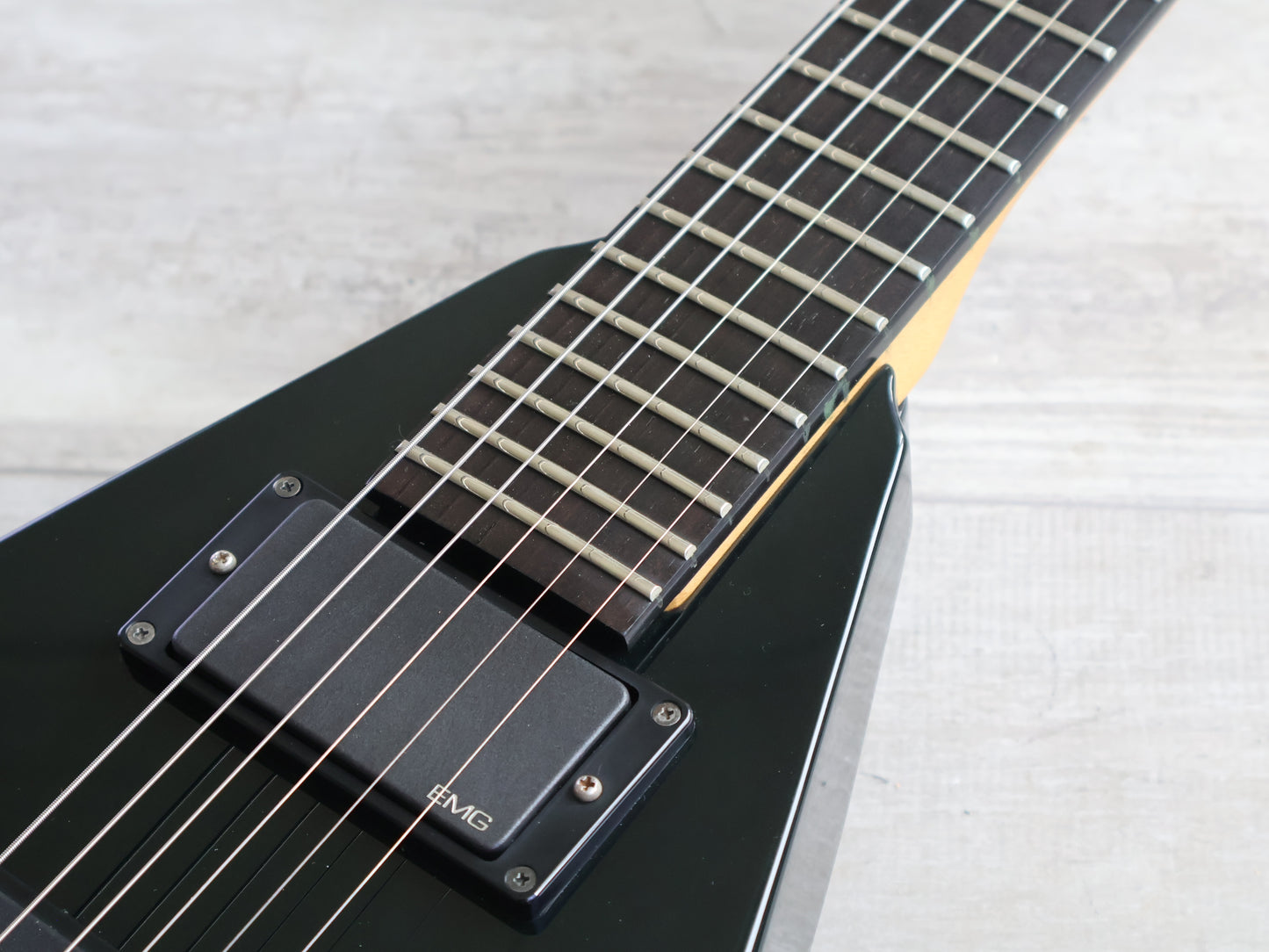 1996 Grover Jackson BBR5.8 “Black Blood” String Thru Rhoads Flying V (Black)