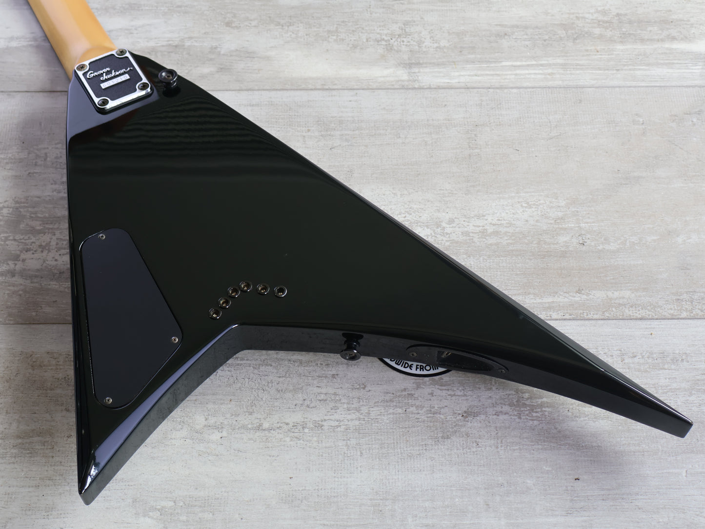 1996 Grover Jackson BBR5.8 “Black Blood” String Thru Rhoads Flying V (Black)