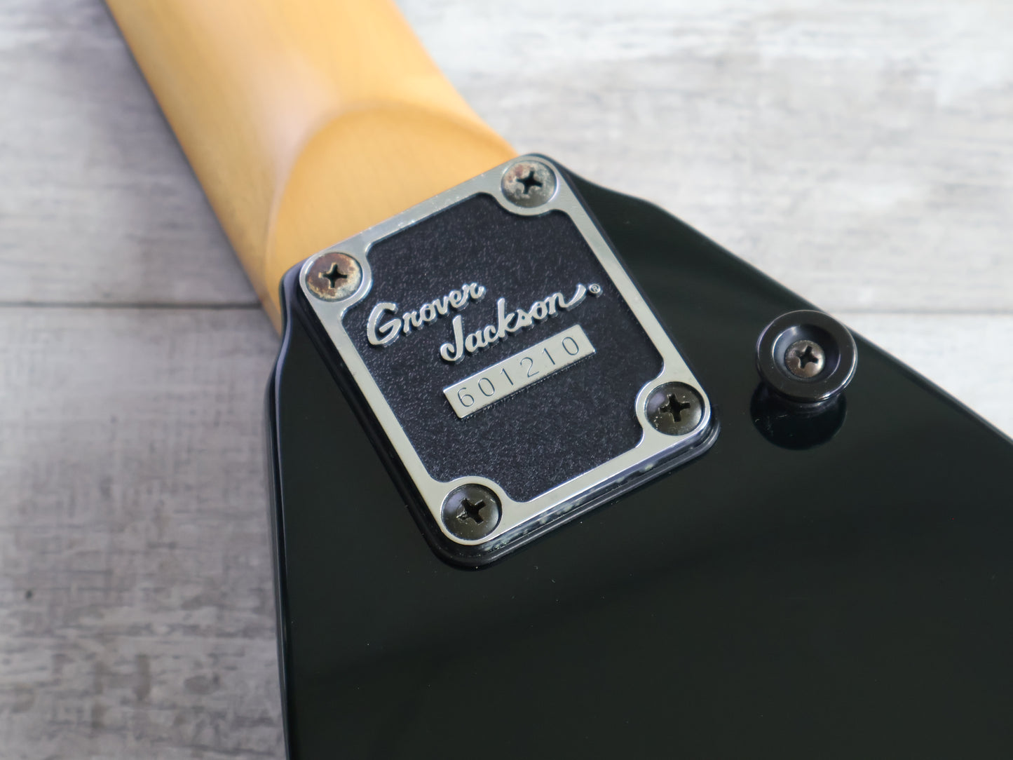 1996 Grover Jackson BBR5.8 “Black Blood” String Thru Rhoads Flying V (Black)