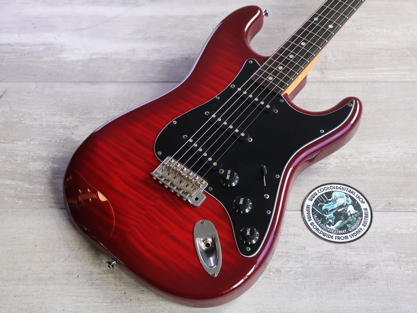1992 Squier Japan SST-33 "Silver Series" Stratocaster (Redburst Fotoflame)