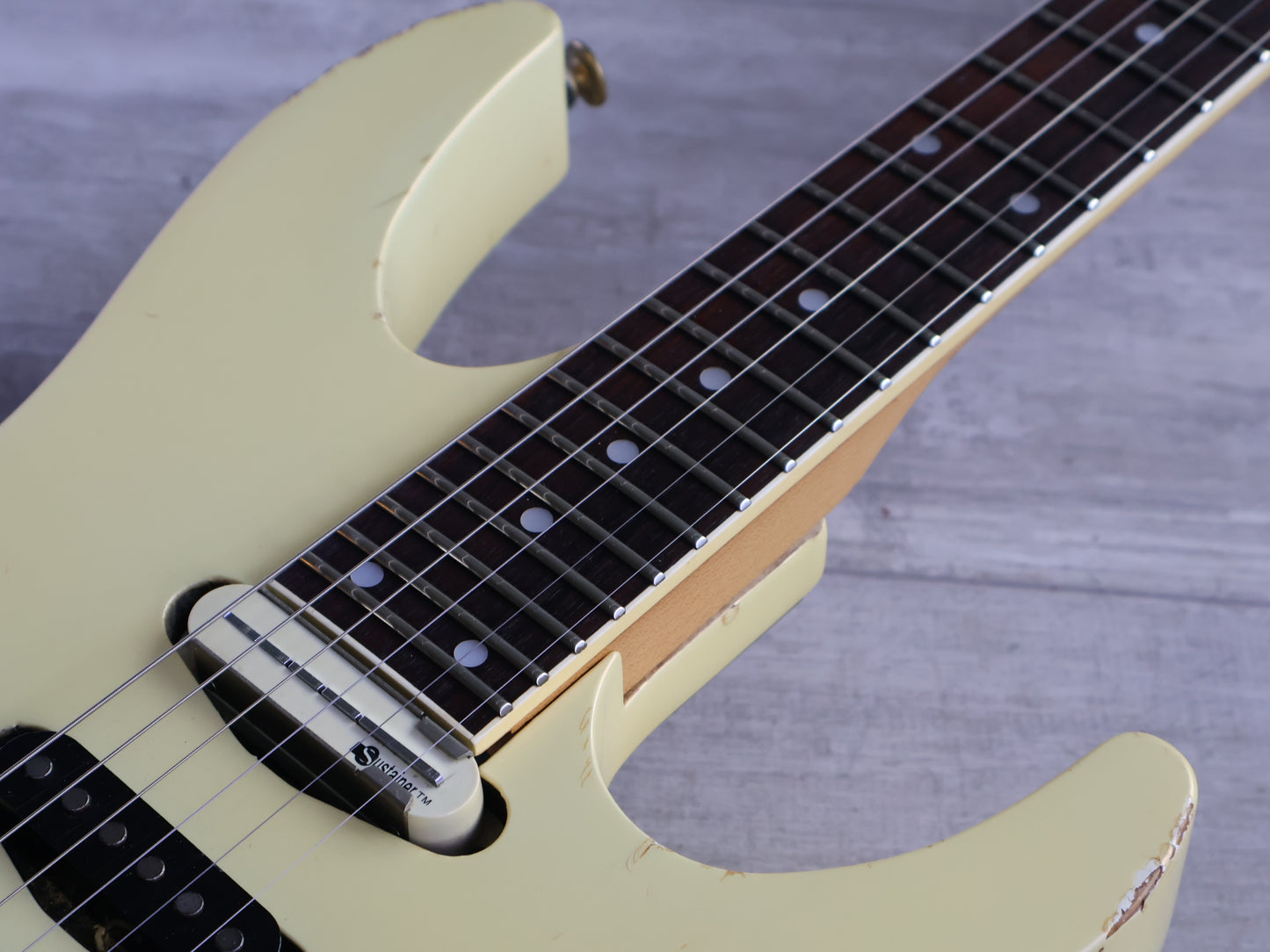 1988 Ibanez Japan RG670 HSS Superstrat w/Fernandes Sustainer (Pearl White)