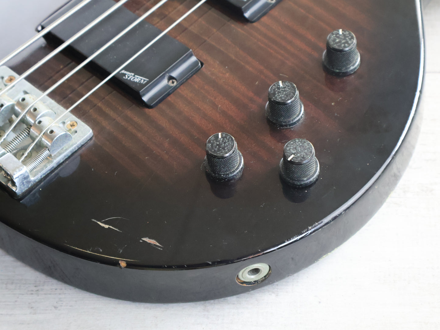 1990's Greco Japan TV-SE Double Cutaway Medium Scale Bass (Black Brown Burst)