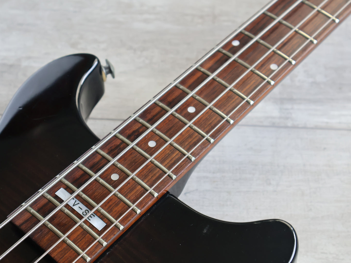 1990's Greco Japan TV-SE Double Cutaway Medium Scale Bass (Black Brown Burst)