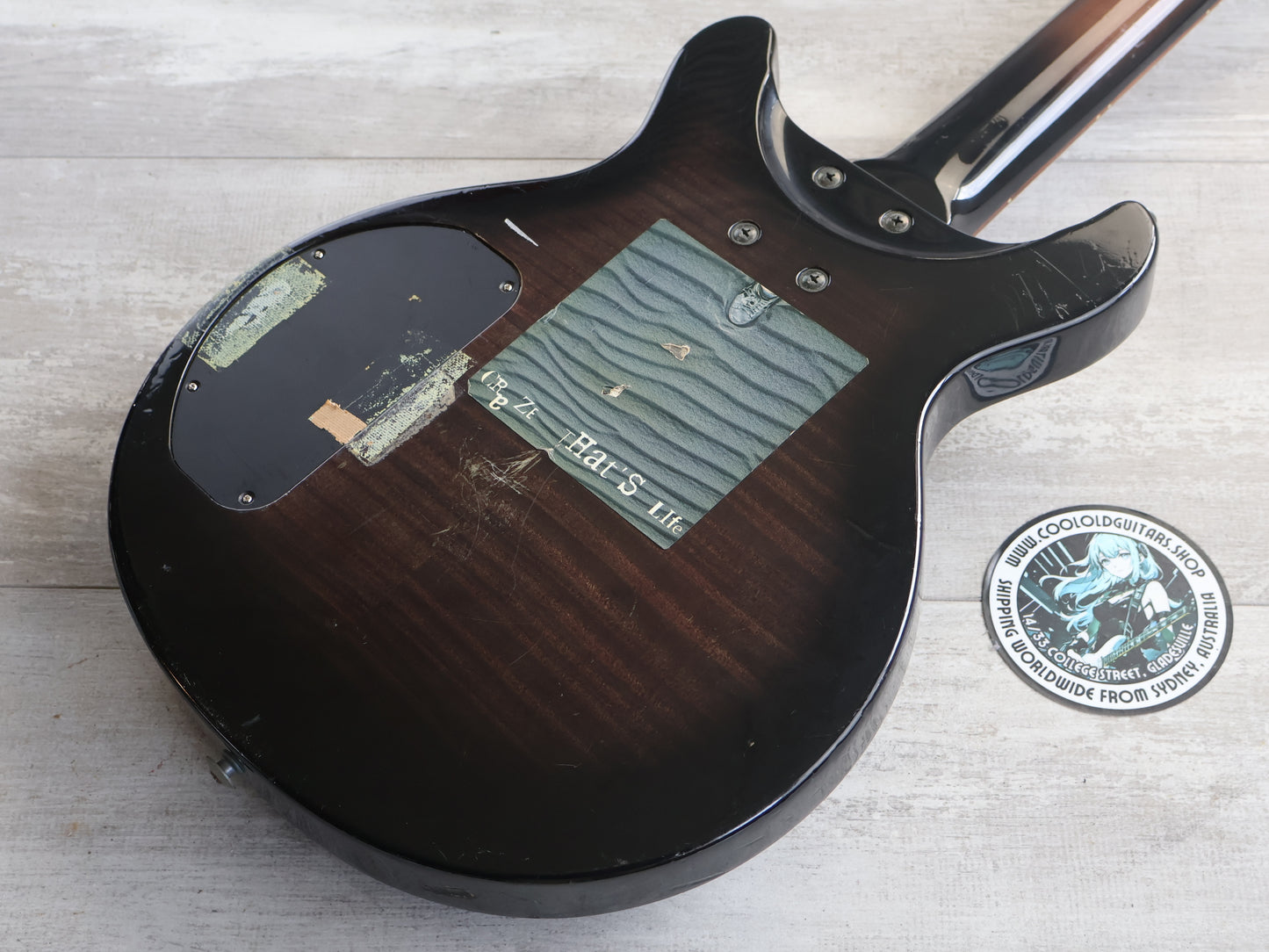 1990's Greco Japan TV-SE Double Cutaway Medium Scale Bass (Black Brown Burst)