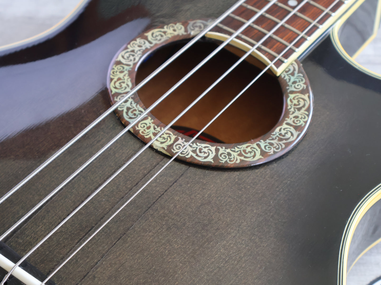 1990 Greco GEB-1000 Acoustic Bass (Charcoal Burst)