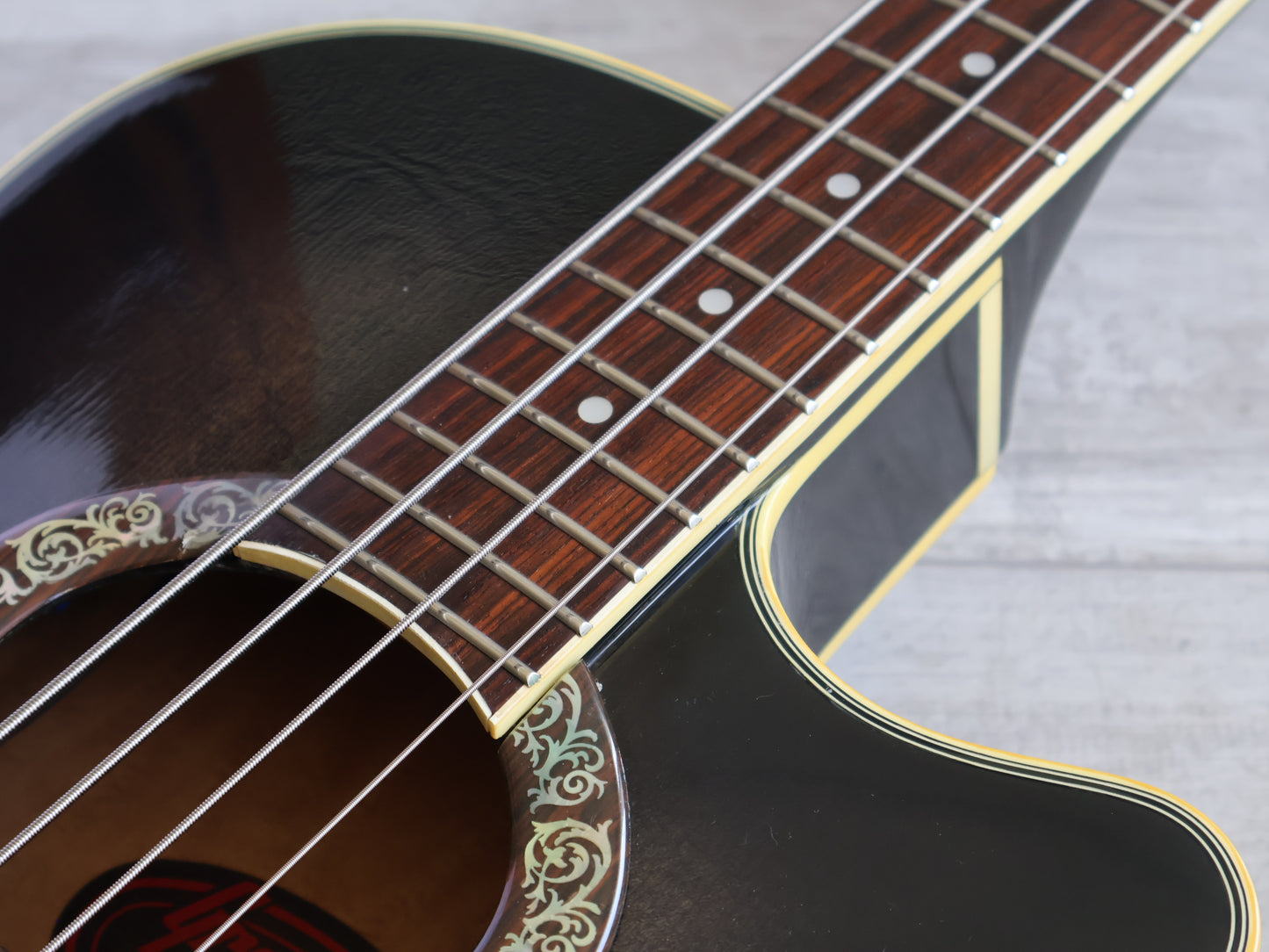 1990 Greco GEB-1000 Acoustic Bass (Charcoal Burst)