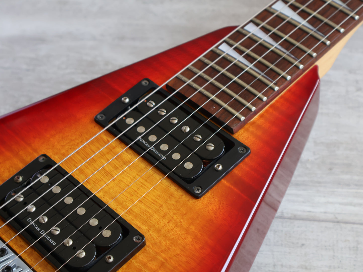 1996 Grover Jackson Japan KV-c.u.65 King V Flying V (Cherry Sunburst)
