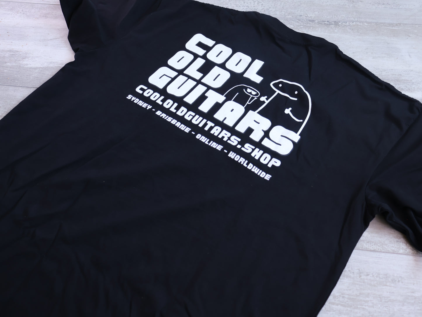 Cool Old Guitars Logo Men's T-Shirt (Black)