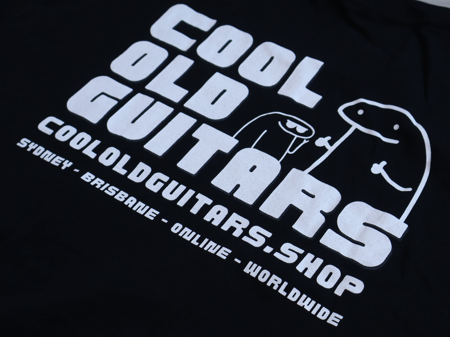 Cool Old Guitars Logo Men's T-Shirt (Black)