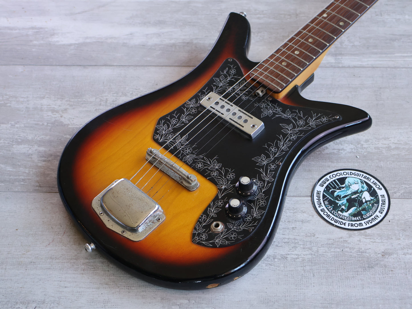 1960's Teisco Japan E-110 "Tulip" Double Cutaway (Sunburst)