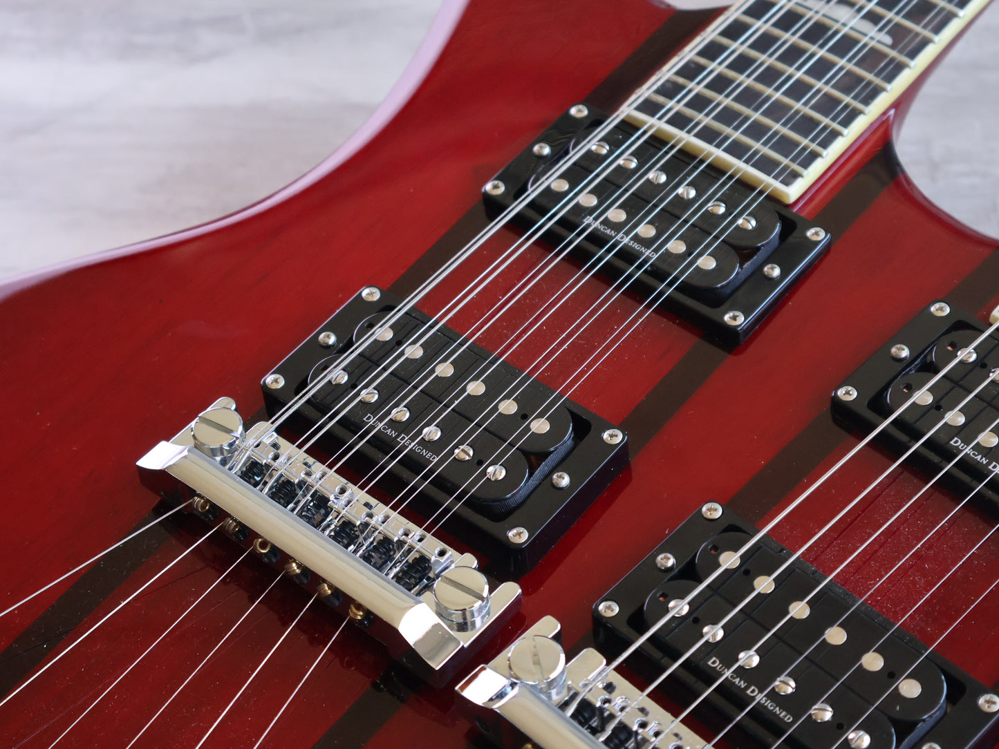 2019 BC Rich "Rich B" Legacy Double Neck 6/12 (Transparent Red)
