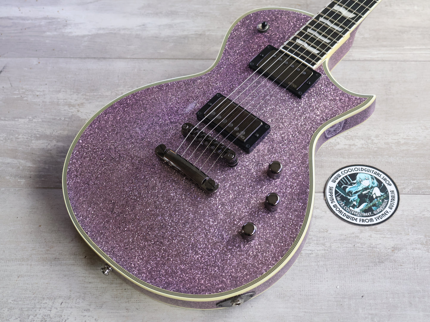 2019 ESP E-II Japan Eclipse EC-DB Les Paul w/EMG's (Purple Sparkle)
