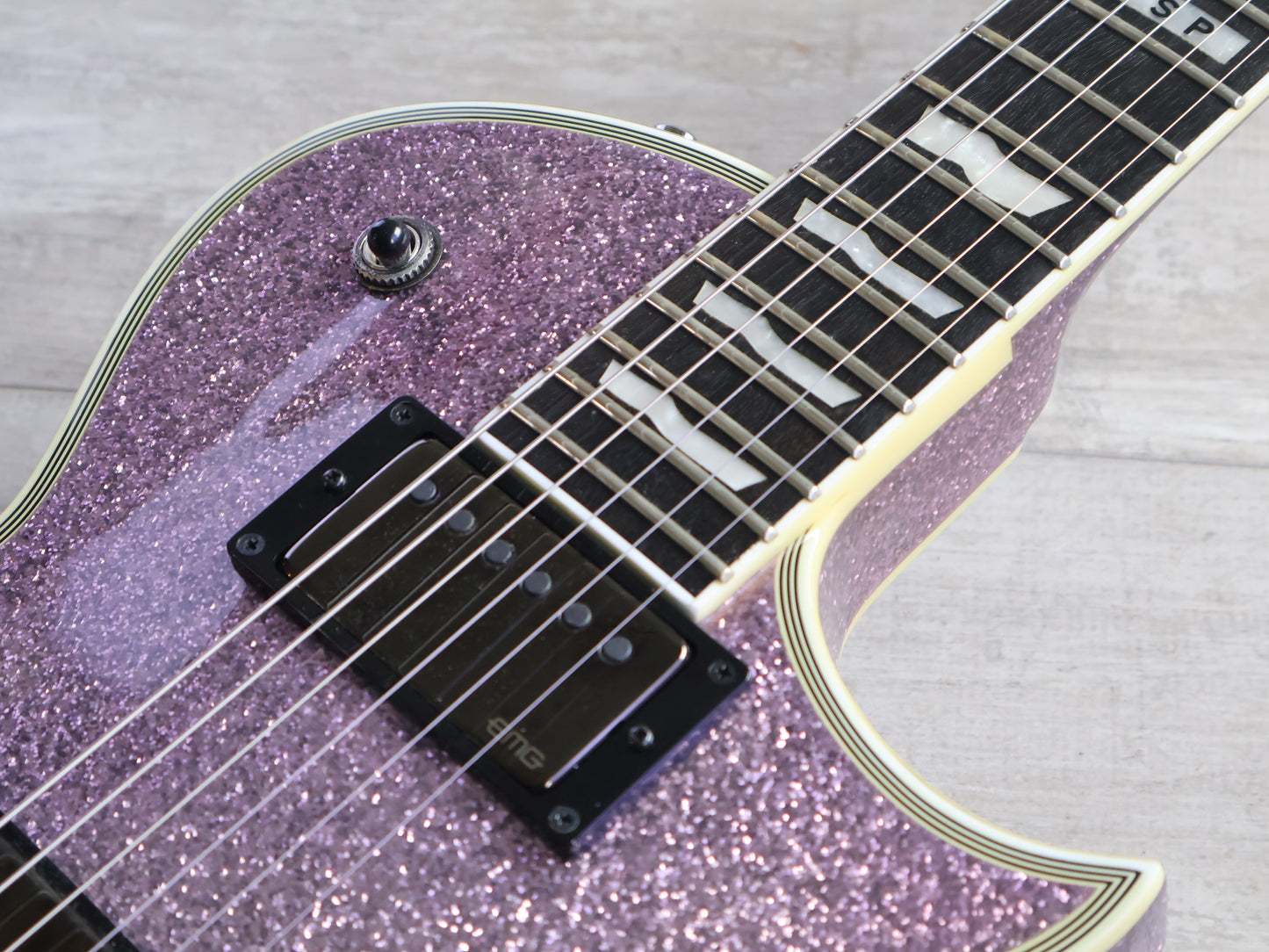 2019 ESP E-II Japan Eclipse EC-DB Les Paul w/EMG's (Purple Sparkle)