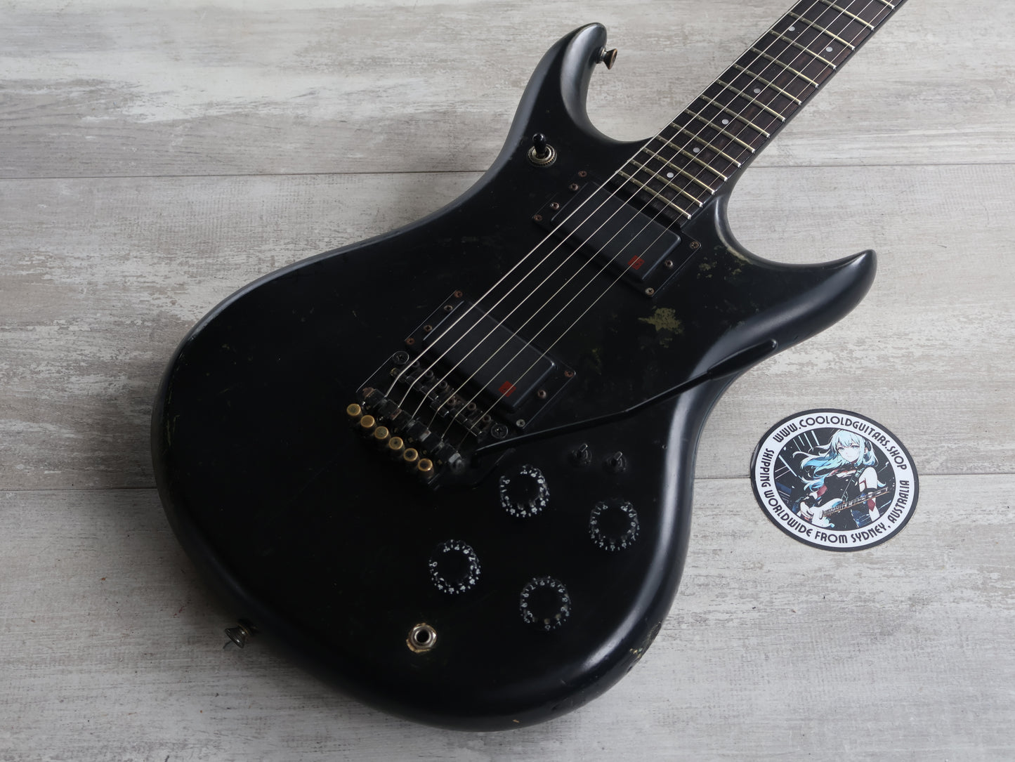 1984 Vantage Japan X-99 Neckthrough Double Cutaway (Black/Red)