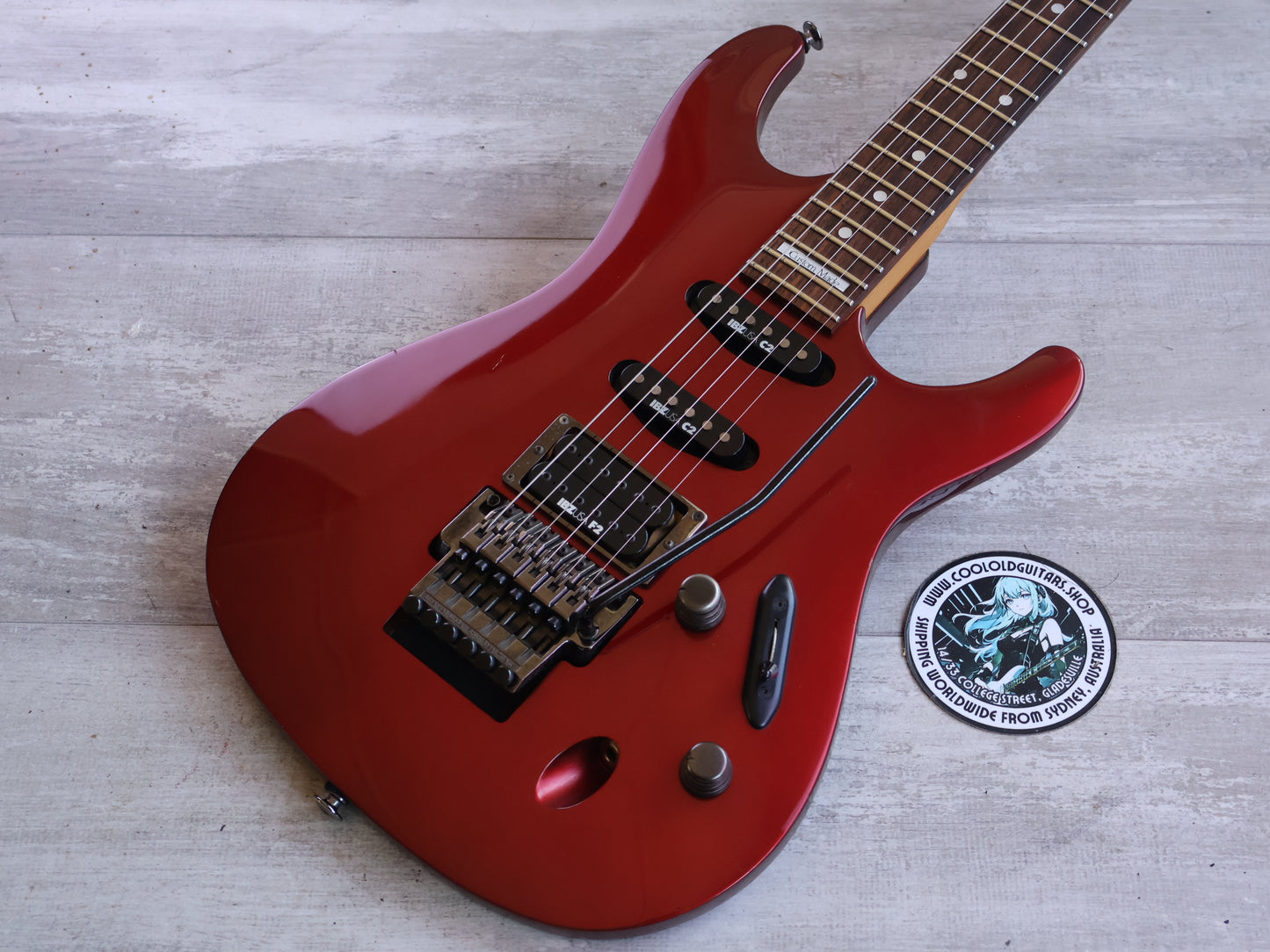 1991 Ibanez Japan 540S Saber HSS Superstrat (Lipstick Red)