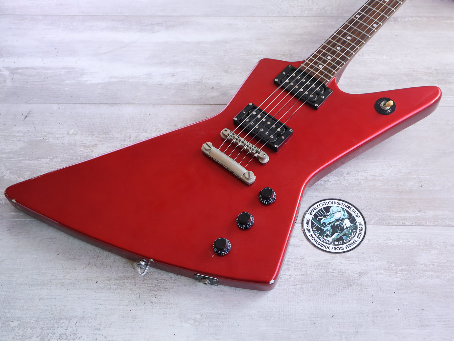1984 Greco Japan "Store Order" Explorer Electric Guitar (Metallic Red)