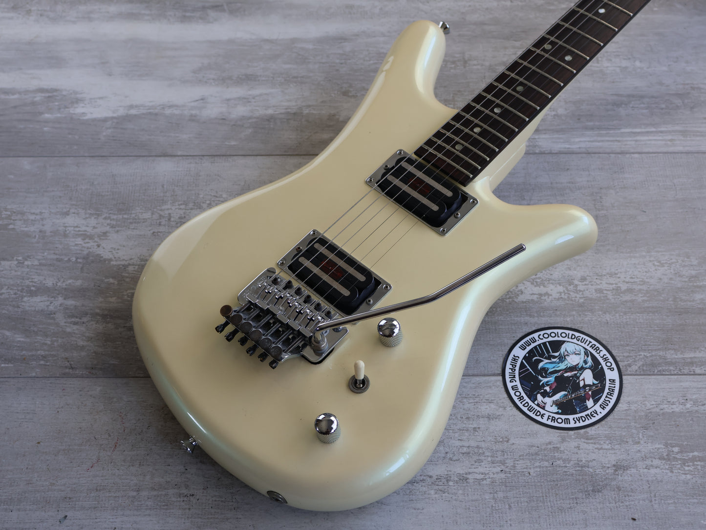 1985 Rockoon/Schaller Japan (by Kawai) RG Series "Thumb" Guitar (Pearl White)