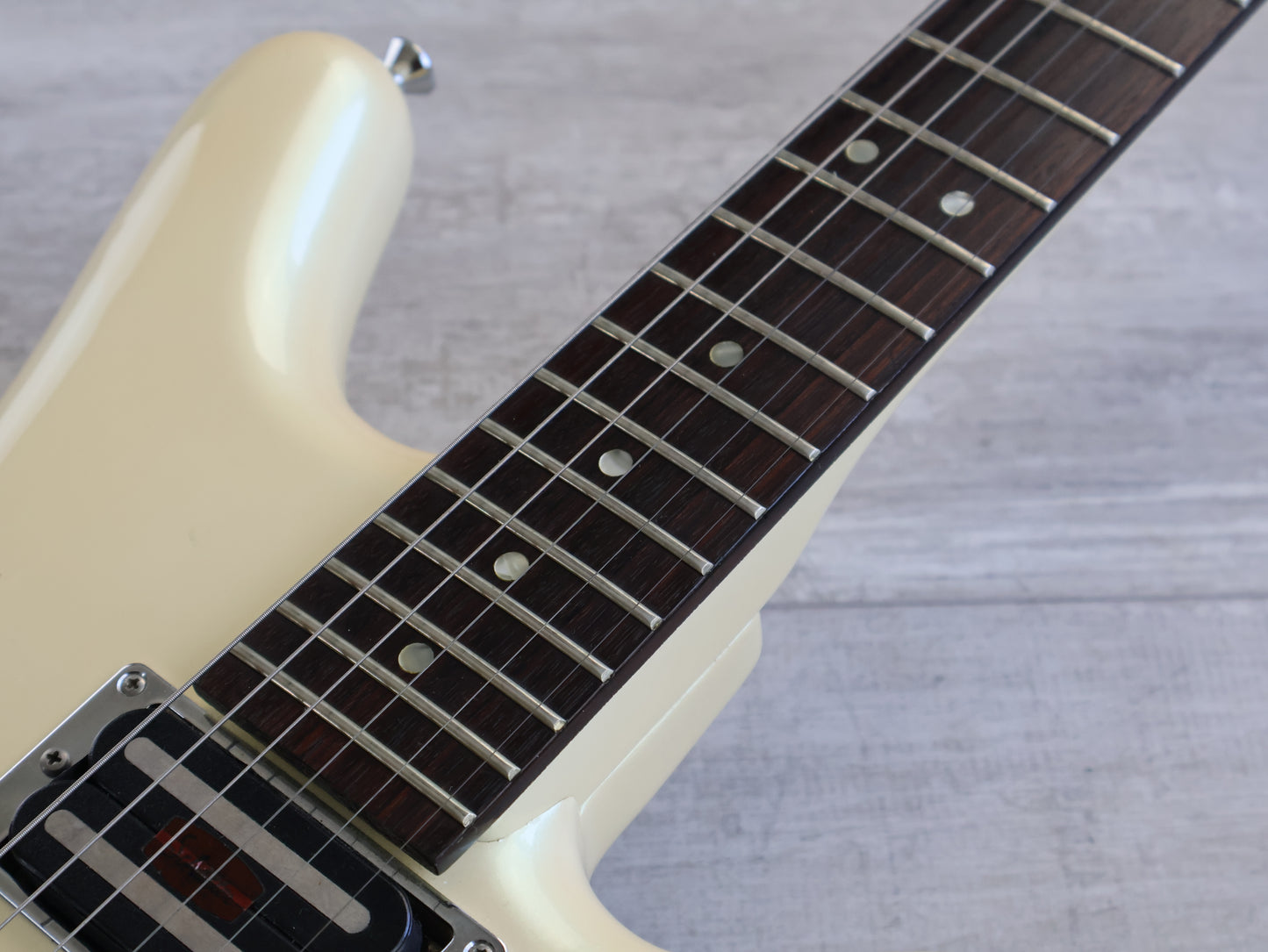 1985 Rockoon/Schaller Japan (by Kawai) RG Series "Thumb" Guitar (Pearl White)