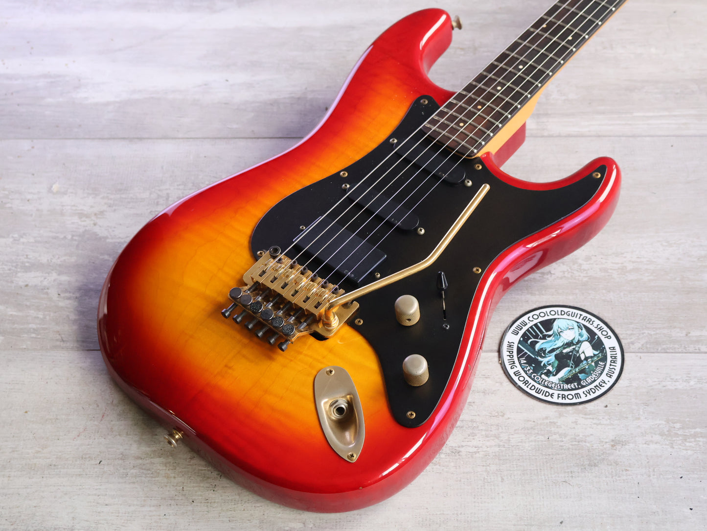 1986 Selva Japan ST-II 230EMG SSH Steve Lukather Model (Cherry Sunburst)