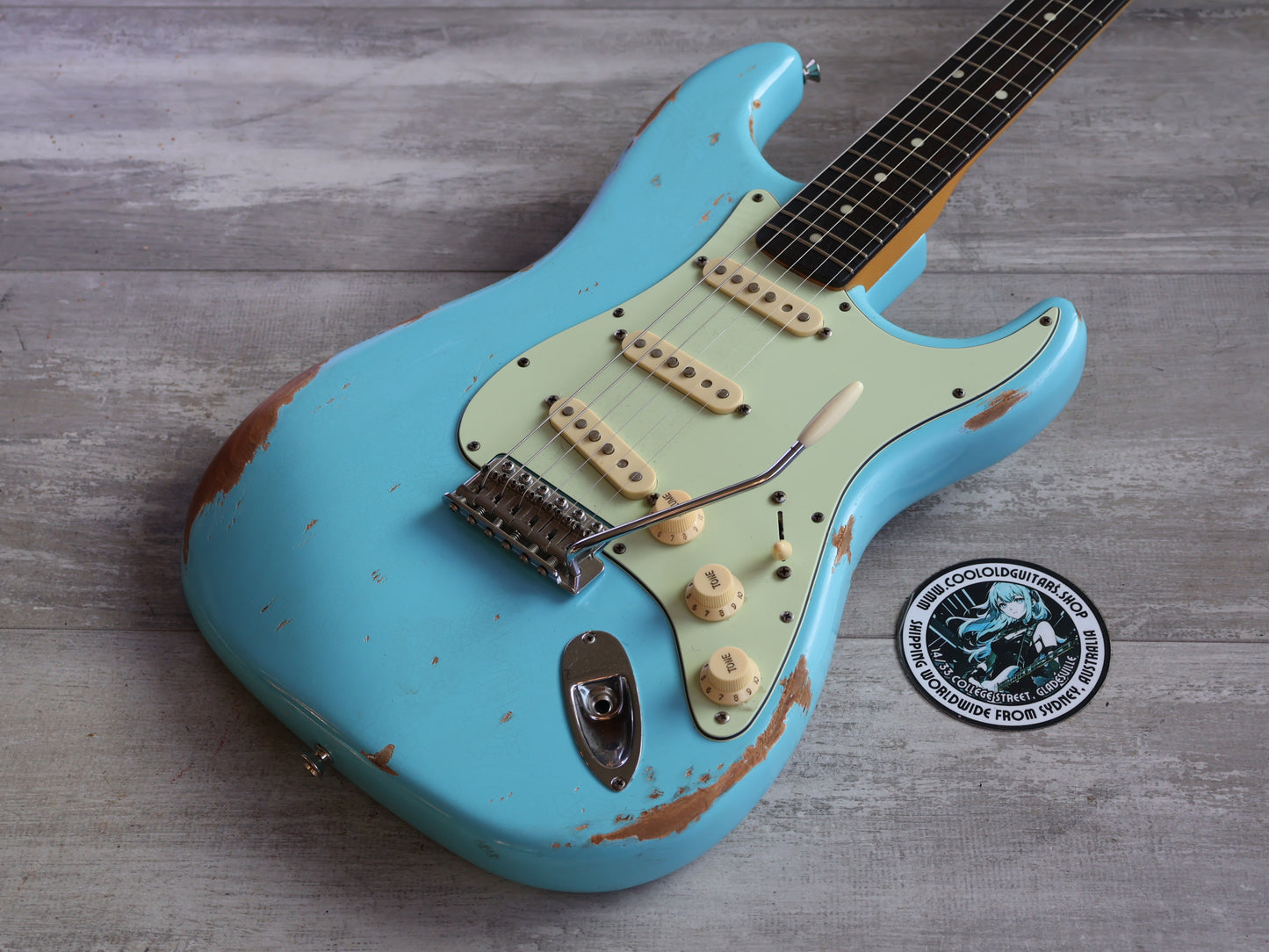 1989 Fender Japan '62 Reissue Stratocaster (Nitro Daphne Blue Refinish)