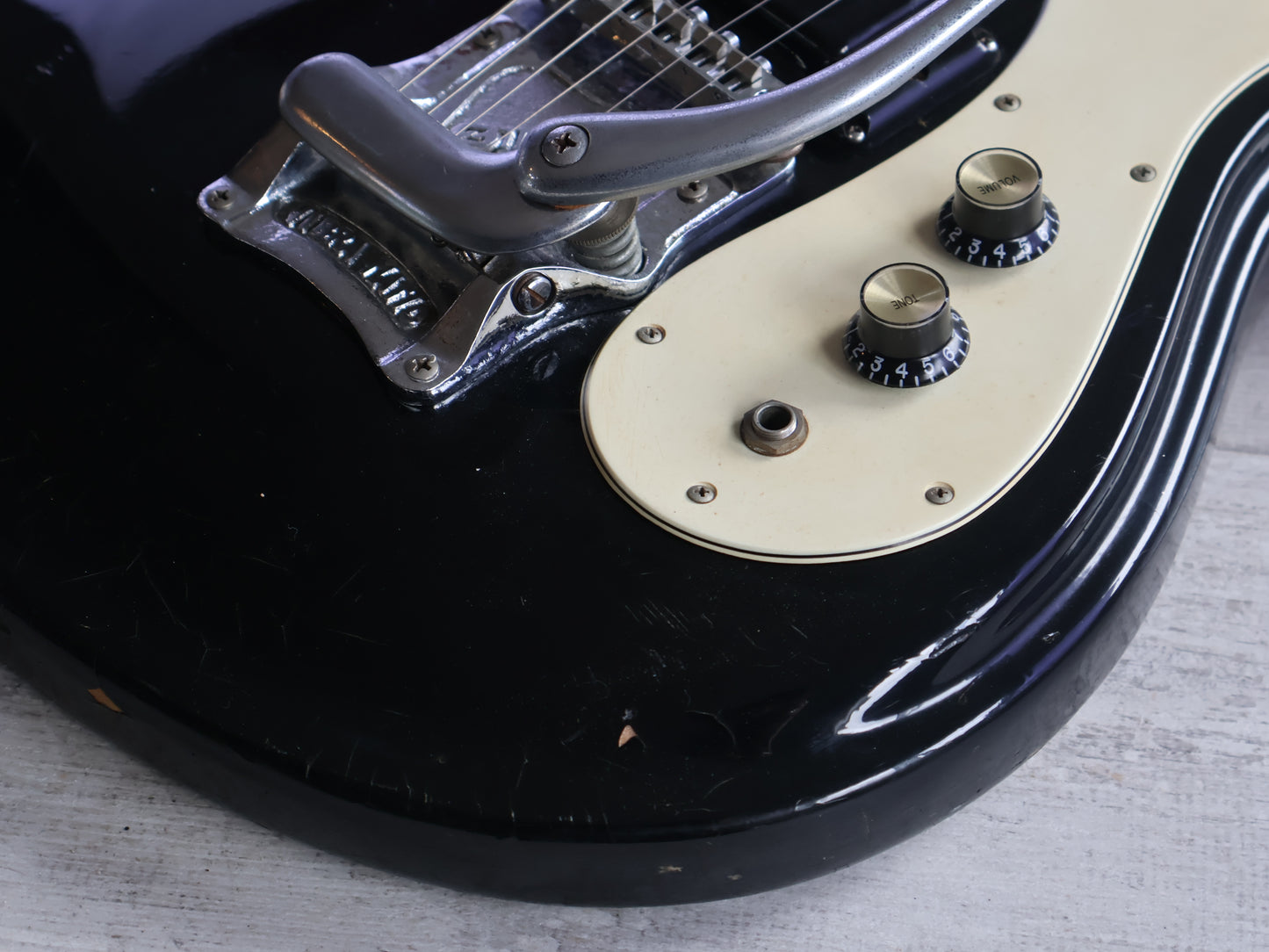 1960's Morales Japan (Mosrite) Ventures Offset Guitar (Gloss Black)