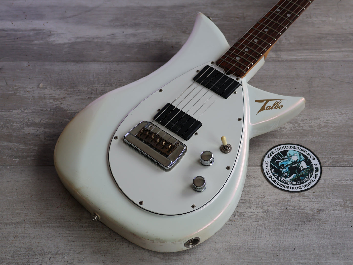 1983 Tokai Japan A-80D Talbo Blazing Fire Cast Aluminium Guitar (Pearl White)
